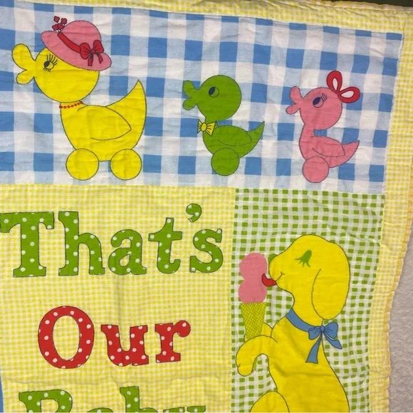 Handmade Baby Quilt Crib Blanket Bright Color Animal Patchwork 41"X34"‎ - Picture 3 of 11